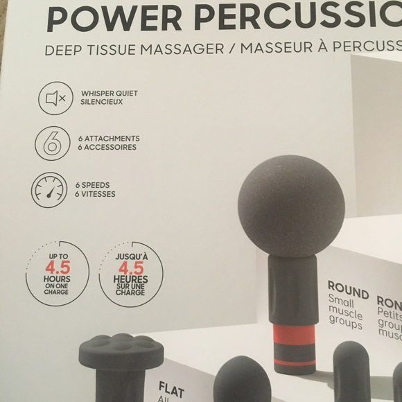 Sharper Image Power Percussion Deep Tissue Massager with 6 attachments & Case - Picture 6 of 13